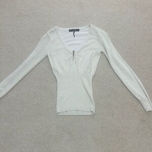 Energie Glittering White Long Sleeve Top